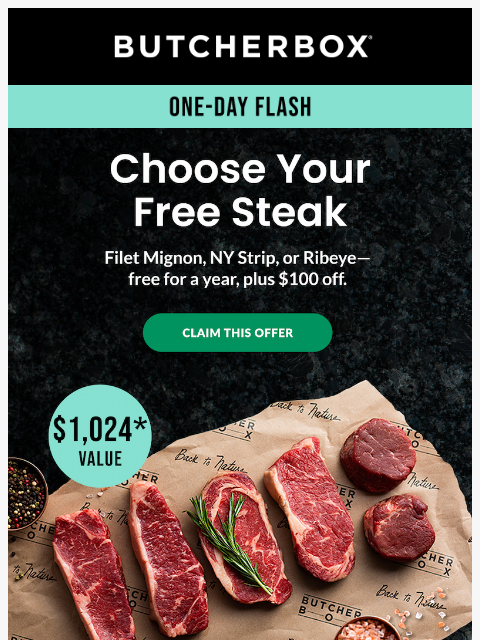 butcherbox newsletter: A wild FLASH SALE appeared 🥩
