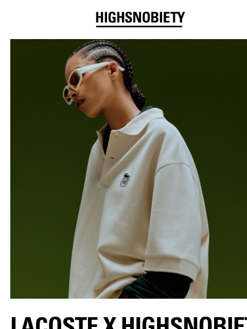 Serve up your next 'fit with a slice from Lacoste LACOSTE X HIGHSNOBIETY IS NOW AVAILABLE SHOP LACOSTE x HIGHSNOBIETY Our collaborative collection embraces athleisure innovation and serves up a set