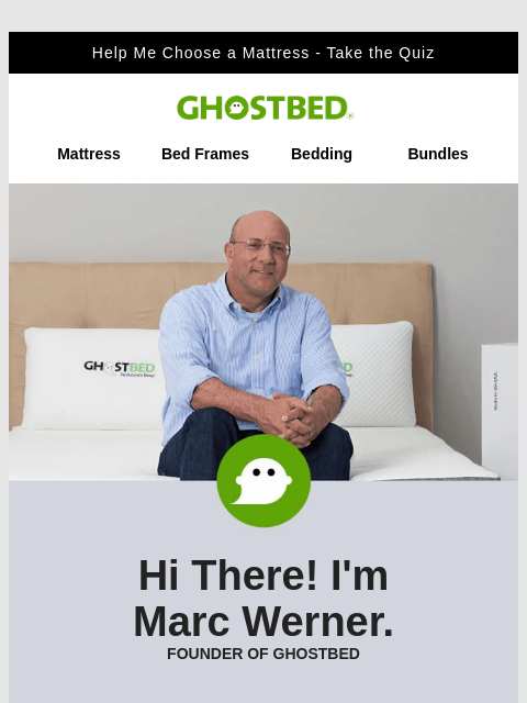 ghostbed newsletter: Need help? Take our Quiz!