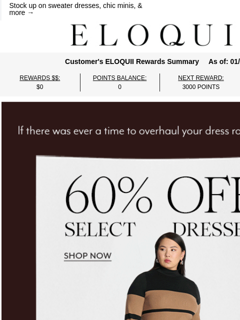 eloquii newsletter: 60% OFF DRESSES 💖