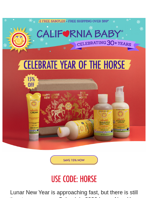 californiababy newsletter: 15% Off Lunar New Year Gifts 🔥🐎