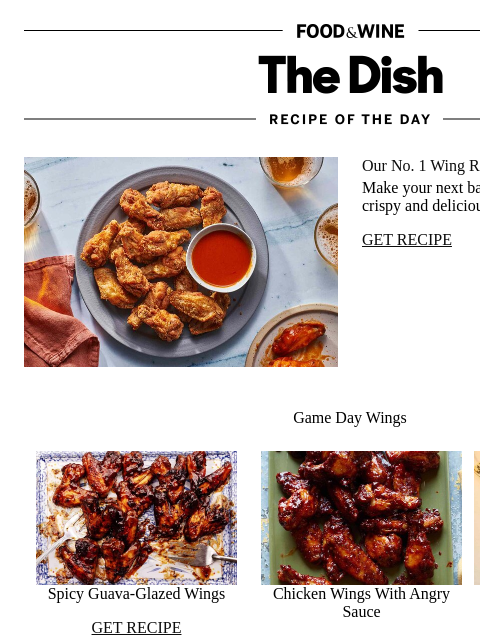 foodandwine newsletter: Our No. 1 Wing Recipe of All Time