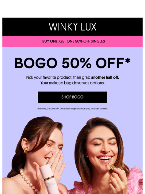 winkylux newsletter: ENDING SOON BOGO 50% OFF 💗