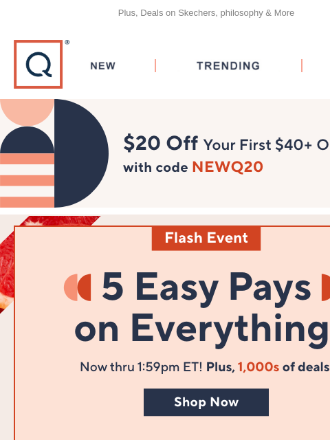 Plus, Deals on Skechers, philosophy & More QVC New TRENDING DEALS Unlock $20 off Your First Purchase 5 easy pays 5 easy pays 5 easy pays 5 easy pays 5 easy pays 5 easy pays 5 easy pays 5 easy pays