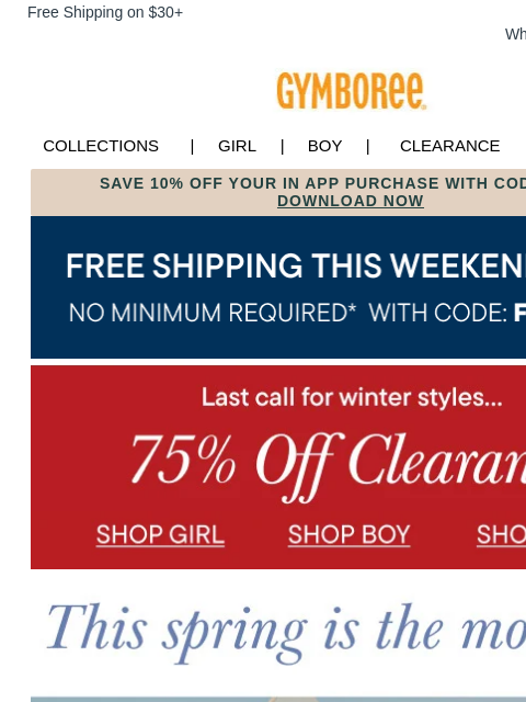 gymboree newsletter: Free Shipping Just for You! Consider This Your Sig...