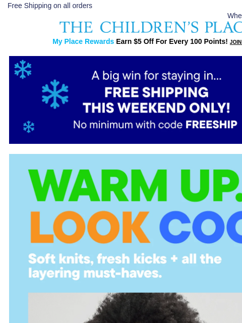 childrensplace newsletter: 50% OFF New Fits They'll Love to Wear Right Now 🩵