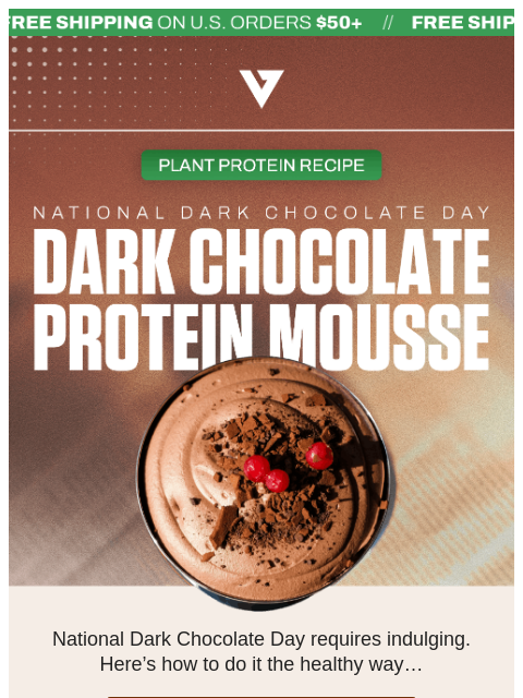 vedgenutrition newsletter: 🍫 Dark Chocolate Protein Mousse