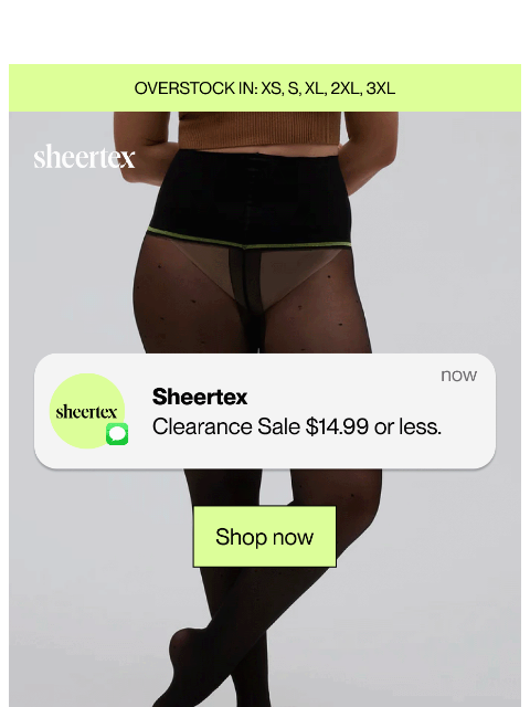 sheertex newsletter: All clearance $14.99 or less? Yes, Please!