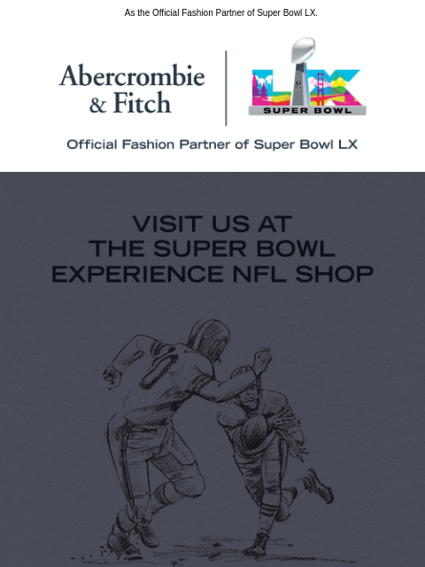 abercrombie newsletter: See you at the Super Bowl →