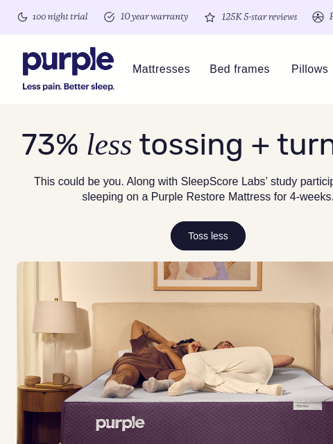purple newsletter: Tossing + turning all night?