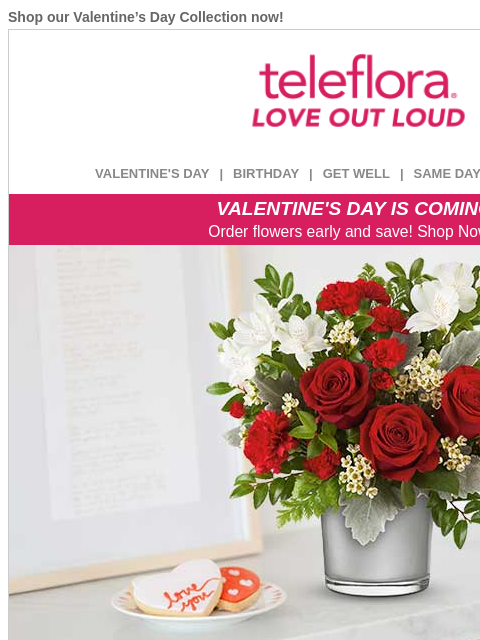 teleflora newsletter: Love in Every Petal 💖 Enjoy 25% Off Now