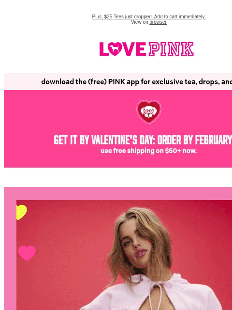 vspink newsletter: Comfy-Cozy Cuteness: $35 Sweats 🧸