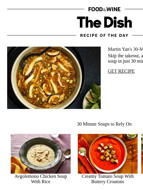 foodandwine newsletter: Hot-and-Sour Soup