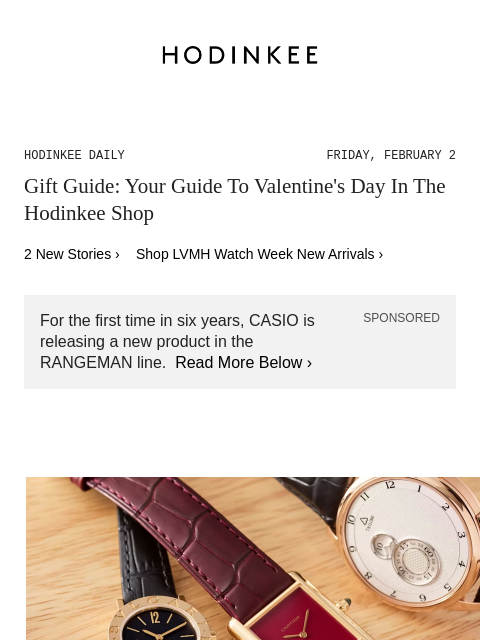 Today on Hodinkee... Gift Guide: Your Guide To Valentine's Day In The Hodinkee Shop | Hodinkee Daily – Friday, February 2 | Gift Guide: Your Guide To Valentine's Day In The Hodinkee Shop 2 New