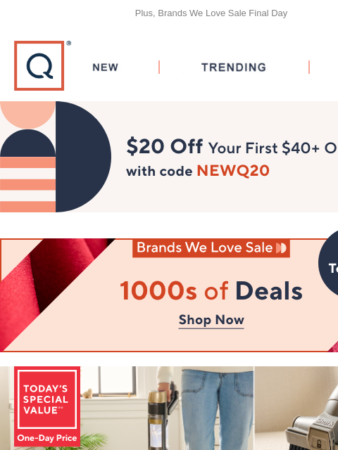 Plus, Brands We Love Sale Final Day QVC New TRENDING DEALS Unlock $20 off Your First Purchase Brands We Love Sale ecoflow TSV deals NFL Men's Poly Filled Sherpa Lined Full Zip Jacket NFL Men's