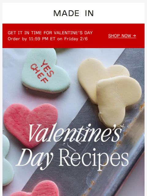 madeincookware newsletter: 8 Valentines' Day Recipes ❤️