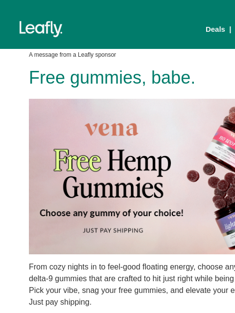 leafly newsletter: Free hemp gummies 🎉