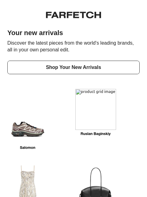 farfetch newsletter: New in: your personal edit