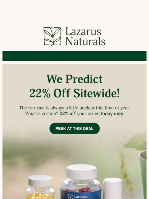 lazarusnaturals newsletter: 🦫 Shadow or no shadow, take 22% off!