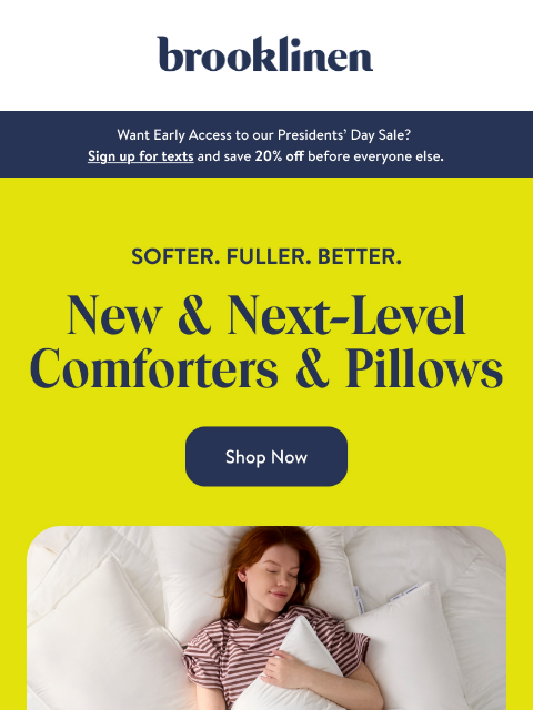 brooklinen newsletter: Have You Tried Our New Comforters & Pillows?