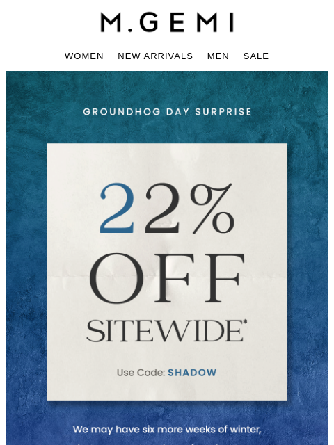 mgemi newsletter: Today Only! Take 22% Off Sitewide