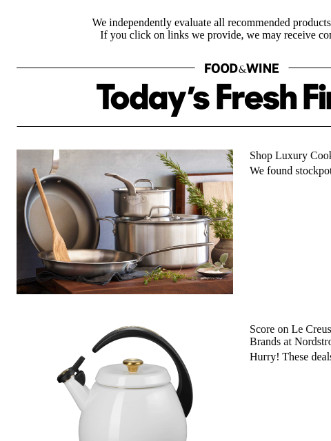 foodandwine newsletter: Run! Le Creuset, Staub, and More Top Brands Are on...