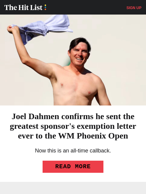 golfdigest newsletter: The best sponsor's exemption request letter of all...