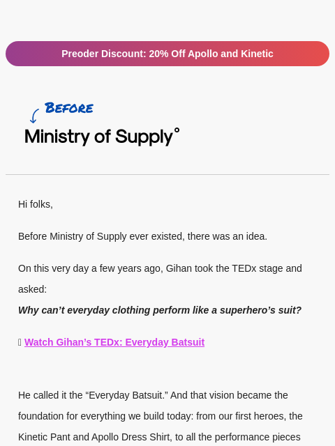 ministryofsupply newsletter: The Batsuit