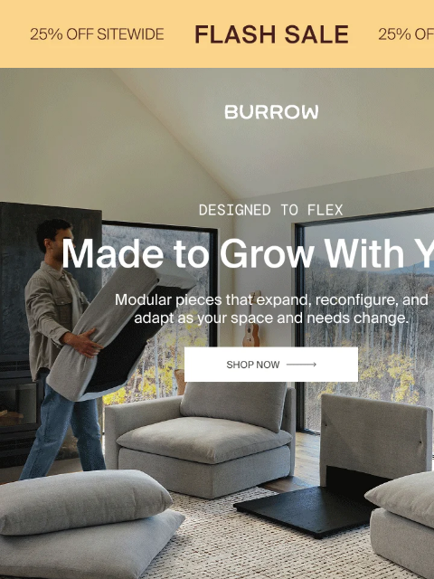 burrow newsletter: Shop trending modular furniture, now 25% off