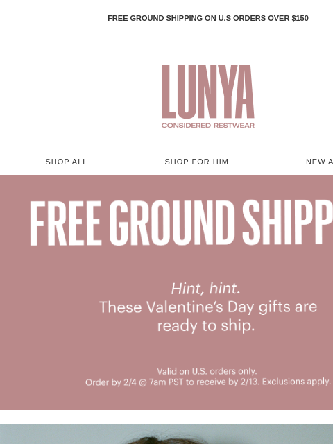 lunya newsletter: V-DAY GIFTS AT THE REST SHOP