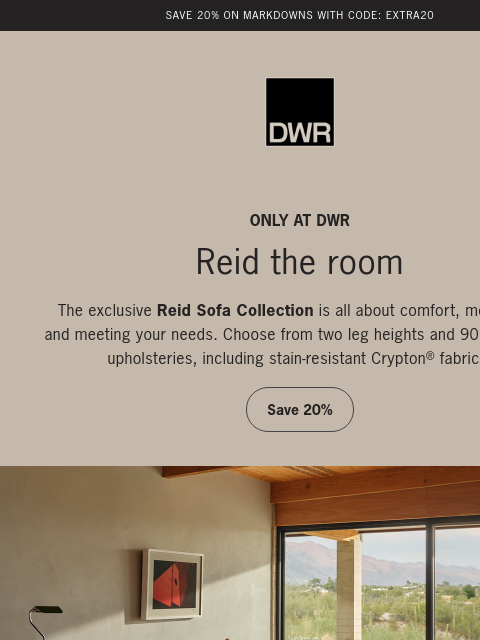dwr newsletter: Design a living room made for real life