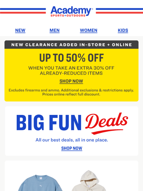 academy newsletter: Up to 50% Off: Warm Fleece, Hot Deal