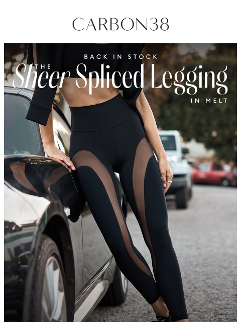 carbon38 newsletter: Restocked: The Sheer Spliced Legging