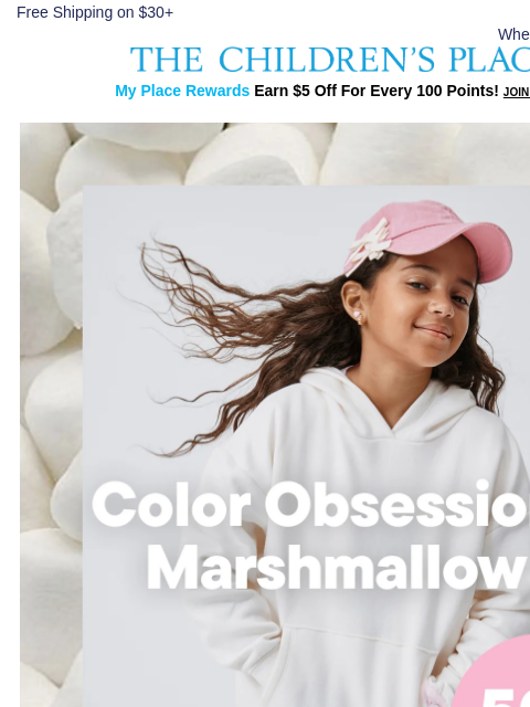 childrensplace newsletter: Cozy Color Alert: Marshmallow 🤍 
