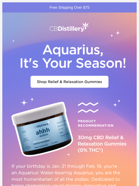 thecbdistillery newsletter: Aquarius, it's your season!