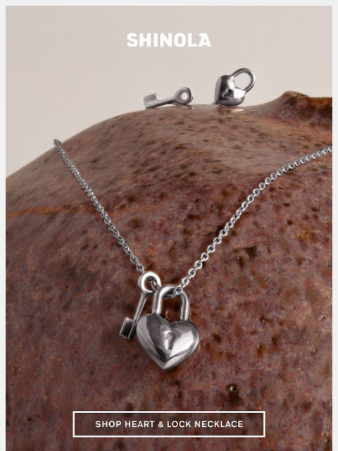 shinola newsletter: Meet the Heart & Lock Necklace