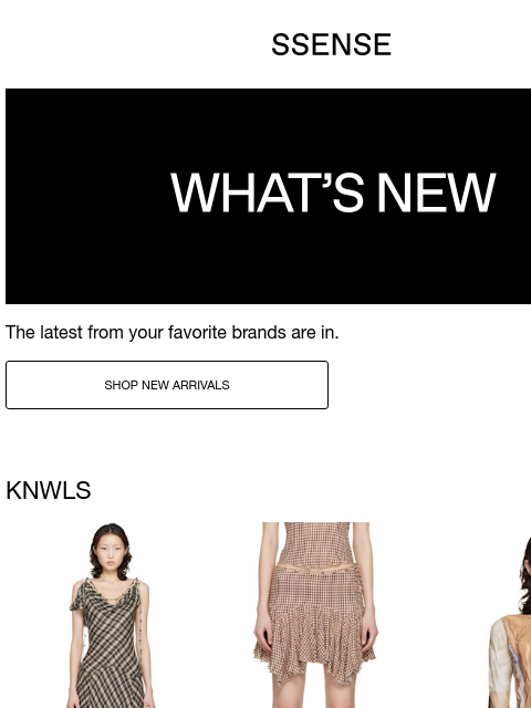 ssense newsletter: New Arrivals from KNWLS, OPEN YY, and Marine Serre