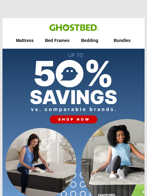 ghostbed newsletter: Presidents' Day Sale starts.... NOW!