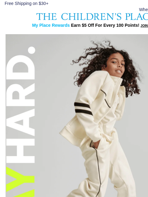 childrensplace newsletter: Play. Slay. Repeat. 50% OFF Active ⛹️‍♂️