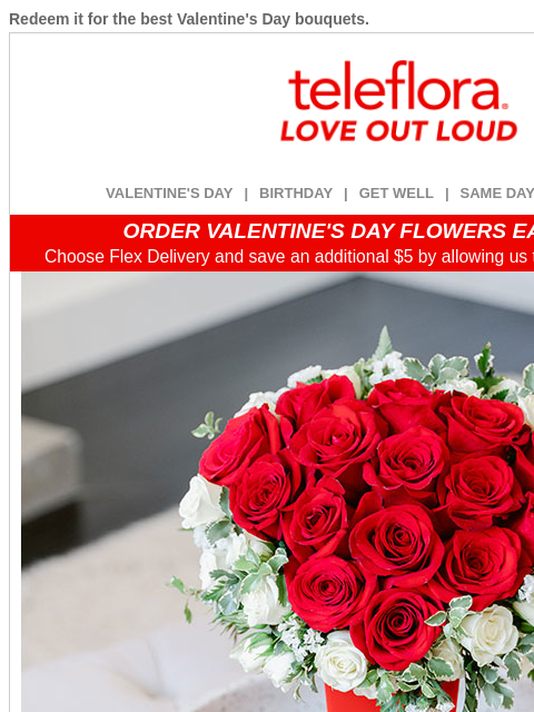 teleflora newsletter: Re: Your Exclusive [$15.19] Credit