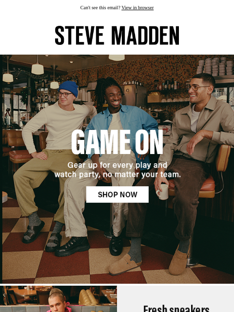 stevemadden newsletter: Big Game, Bigger Fits