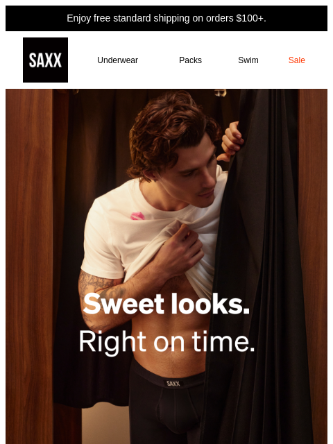 saxxunderwear newsletter: Bold confidence. Right on time.