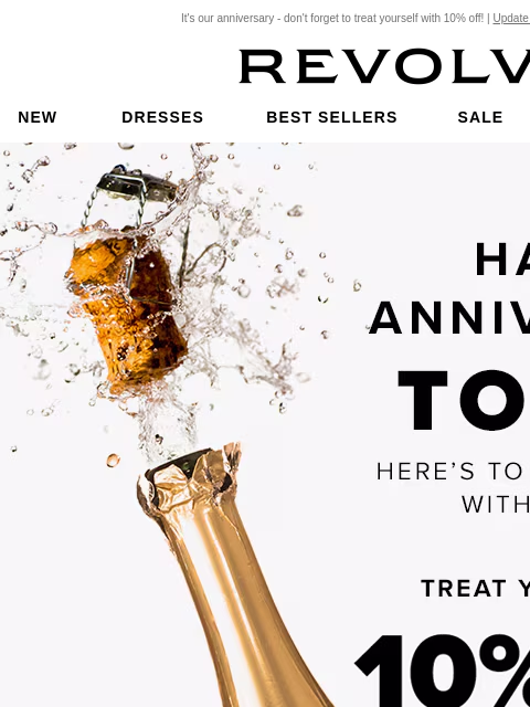 revolve newsletter: re: don't forget your anniversary coupon!