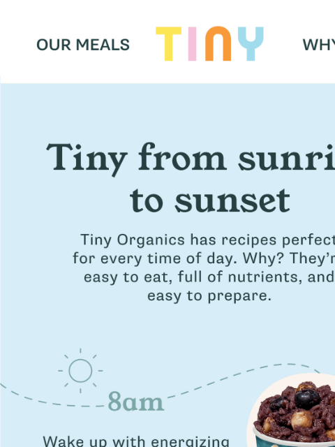 tinyorganics newsletter: 🍽️ Breakfast, lunch, dinner: We've got you covere...