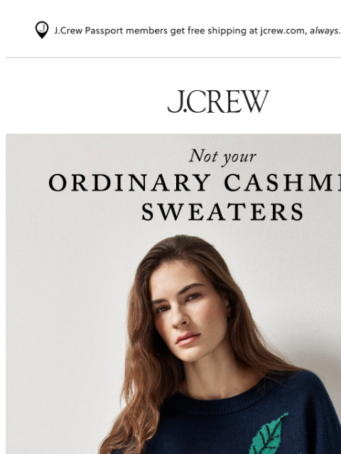 jcrew newsletter: New in our famous cashmere collection…