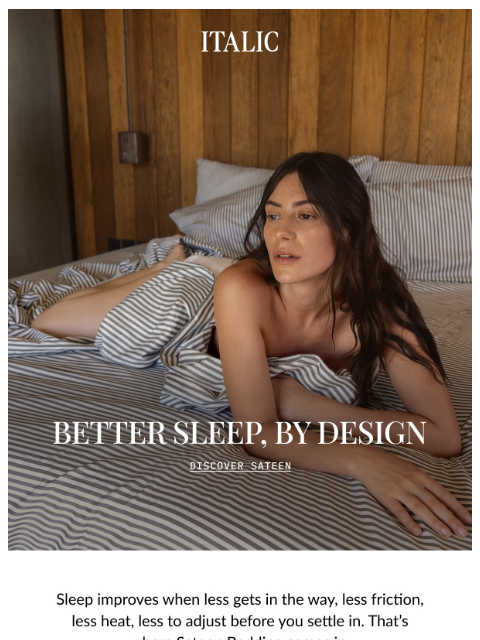 italic newsletter: The Secret to Deeper Sleep?