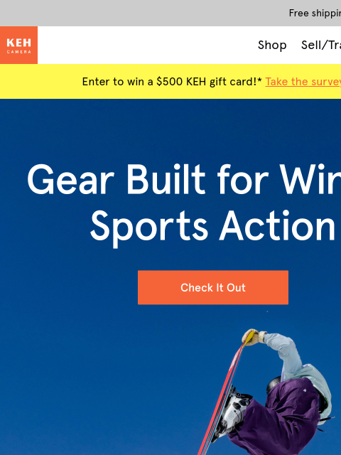 keh newsletter: Gear up to shoot winter sports ❄️📸