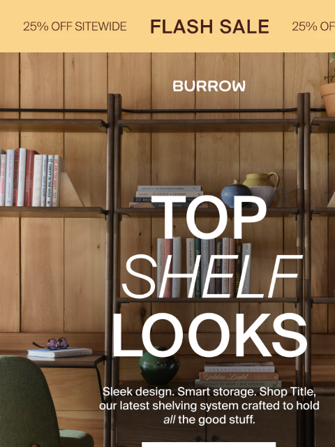 burrow newsletter: Shelving That Makes Sense