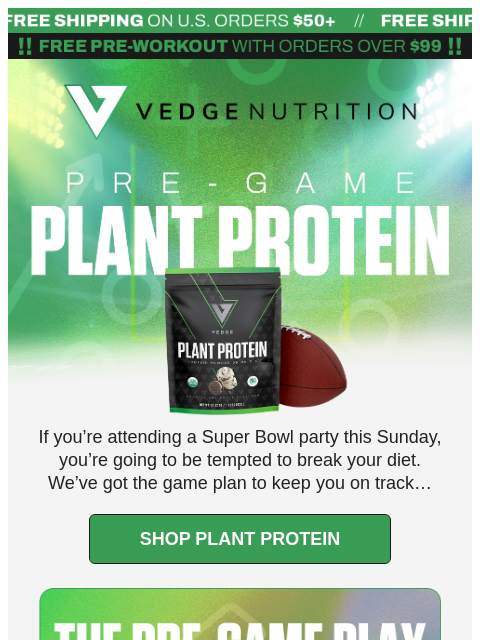 vedgenutrition newsletter: 🏈 Game Day Fuel That Won't Fumble Your Goals