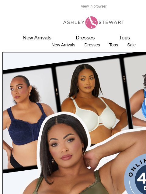 ashleystewart newsletter: FINALLY! Bras made for curves in sizes F-H!